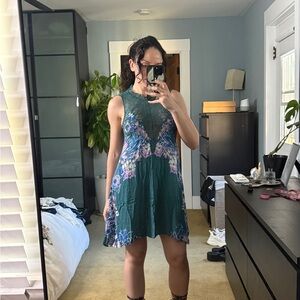 Free People Boho Emerald Dress